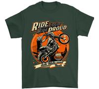 Ride Loud Ride Proud Maglietta Biker Uomo 100% Cotone