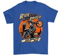 Ride Loud Ride Proud Maglietta Biker Uomo 100% Cotone