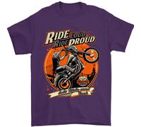Ride Loud Ride Proud Maglietta Biker Uomo 100% Cotone