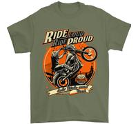Ride Loud Ride Proud Maglietta Biker Uomo 100% Cotone