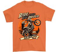 Ride Loud Ride Proud Maglietta Biker Uomo 100% Cotone