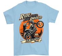 Ride Loud Ride Proud Maglietta Biker Uomo 100% Cotone