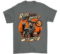 Ride Loud Ride Proud Maglietta Biker Uomo 100% Cotone