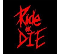 Ride or Die Sticker, adesivo in stile graffiti arcobaleno per moto, bici, auto, casco, decalcomania decorativa impermeabile in vinile (rosso)