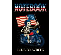 Ride or Write - Skeleton Biker Notebook: Grid journal with 120 pages, 6x9 inch format, dark gray 5 mm squares. Ideal for motorcycle enthusiasts, rebels, and road trip notes.