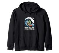 Ride Slow Surf Forte Turtle Wave Divertimento Felpa con Cappuccio