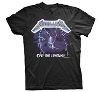 Ride The Lightning Rock Heavy Metal Unisex 100% Cotton Short-Sleeve T-Shirts Black L