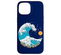 Ride The Wave Retro Tradizionale Tattoo Art Beach Sunrise Custodia per iPhone 15