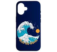 Ride The Wave Retro Tradizionale Tattoo Art Beach Sunrise Custodia per iPhone 16