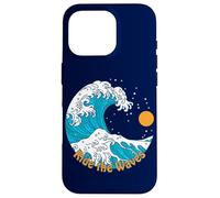 Ride The Wave Retro Tradizionale Tattoo Art Beach Sunrise Custodia per iPhone 16 Pro