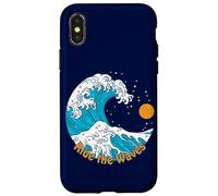 Ride The Wave Retro Tradizionale Tattoo Art Beach Sunrise Custodia per iPhone X/XS