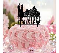 Ride with Me Forever, topper per torta nuziale con sagoma di Mr & Mrs, decorazione per torta personalizzata per matrimoni, addio al nubilato, feste, regali di nozze per coppie, acrilico, nero