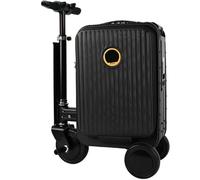 Rideable Valigia Scooter per adulti - Bagaglio elettrico con serratura TSA, porta USB, design leggero per viaggi, Nero