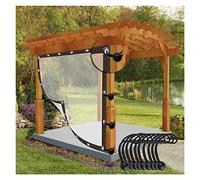 Rideaux d'extérieur imperméables industriels avec œillets rideau de séparation trasparente pour tonnelle porche pergola personnalisable idéal pour terrasse 1 x 1 m trasparente