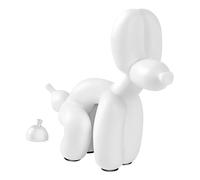 Rideco Scultura a forma di cane con palloncino che fa la cacca, statua di piccolo animale decorativo per la casa, decorazione moderna, scultura d'arte moderna, ornamento da scrivania per ufficio,