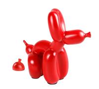 Rideco Scultura a forma di cane con palloncino che fa la cacca, statua di piccolo animale decorativo per la casa, decorazione moderna, scultura d'arte moderna da scrivania, per ufficio, camera da