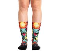 Ridefyl Calze Sportive Ciclismo e CrossFit - Altezza Media Crew - Traspiranti, Compressione Anatomica - Design Originali - 41-46