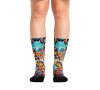 Ridefyl Calze Sportive Ciclismo e CrossFit - Altezza Media Crew - Traspiranti, Compressione Anatomica - Design Originali - 41-46 (The Wild)