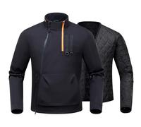 RIDEIRON Giacca Moto Uomo Donna Conforme CE Tutte le Stagionicon con Spalline e Gomitiere CE Equipaggiamento Protettivo per Motociclisti, Fodera Sfoderabile Nero,XL