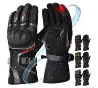 RIDEIRON Guanti moto invernali uomo donna,Antivento,leggeri e caldi con touchscreen per motociclismo,escursionismo e altri sport all'aperto,Nero XL