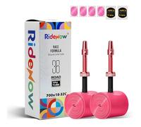 RideNow 700C - Tubo flessibile per bicicletta in TPU, compatibile con 700 x 28/30/32/35/38C, 2 pezzi, 39 g, ultra leggero, con valvola Presta da 45/65/85 mm, in metallo