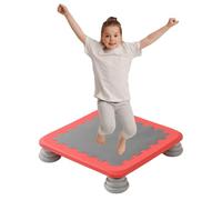 RIDEONMOP Mini Trampolino per Bambini, Trampolino per Bambini Piccoli, Attrezzatura per l'integrazione sensoriale dei Bambini autistici, Trampolino Quadrato con Base Antiscivolo,Red a