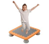RIDEONMOP Mini Trampolino per Bambini, Trampolino per Bambini Piccoli, Attrezzatura per l'integrazione sensoriale dei Bambini autistici, Trampolino Quadrato con Base Antiscivolo,Orange a