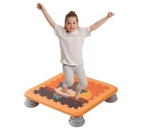 RIDEONMOP Mini Trampolino per Bambini, Trampolino per Bambini Piccoli, Attrezzatura per l'integrazione sensoriale dei Bambini autistici, Trampolino Quadrato con Base Antiscivolo,Orange b