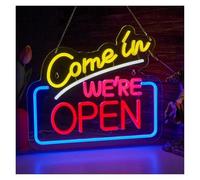 Riderai insegna luminosa al neon Affari per insegne al per neon per alimentazione per USB luminosità regolabile entra siamo aperti lettera per luci per