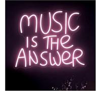 Riderai insegna luminosa al neon Insegna al per neon a LED Music Is The Answer, lettere per, decorazione per feste da bar, 36 cm x 40