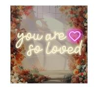 Riderai insegna luminosa al neon Lampada al neon con scritta Sei così amato bianca calda per cameretta delle ragazze, festa di nozze, 42 x 17 cm