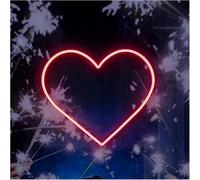 Riderai insegna luminosa al neon Lampada d'atmosfera rilassante a forma di cuore, insegne al neon alimentate da luci a luminosità regolabile(B,30cm)