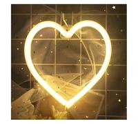 Riderai insegna luminosa al neon Lettere colorate, illuminazione al neon per interni, cartello a forma di cuore, da appendere alla parete(Giallo)