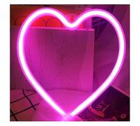 Riderai insegna luminosa al neon Lettere colorate, illuminazione al neon per interni, cartello a forma di cuore, da appendere alla parete(Rosa)