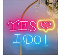 Riderai insegna luminosa al neon Sì, lo voglio per insegna al per neon per decorazione murale di nozze con lettera a forma cuore e luce 45 cm x 30