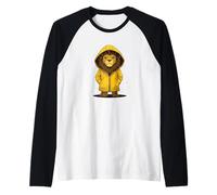 Ridere attraverso la tempesta con questo leone in impermeabile Maglia con Maniche Raglan
