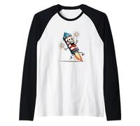 Ridere fuochi d'artificio con Fuoco ed Esplosione Maglia con Maniche Raglan