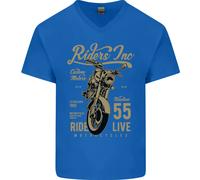 Riders Inc Maglietta In Cotone A V Per Uomo Da Moto Cafe Racer Biker