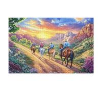 Riders on Path in Flowering Hills Puzzle 1000 Pezzi Per Natale Feste E Compleanni Rompicapo Intelligente Idea Regalo Per Lui Padre E Fratello in Ogni Occasione 1000 PCS