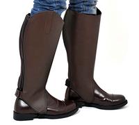 Riders Trend - Ghette in Pelle con Interni in Tessuto Sintetico Amara, Marrone (Cioccolato), 13x16 inch