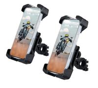 RiderVibe Supporto per telefono da moto per bicicletta, scooter, universale, morsetto per telefono cellulare, per iPhone/Galaxy da 12,50 a 17 cm (nero, confezione da 2)