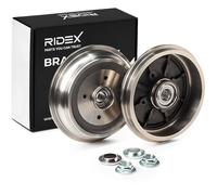 RIDEX 123B0058 2x Tamburo freno Posteriore con supporto/cuscinetto con anello sensore ABS adatto per PEUGEOT 207 (WA, WC)