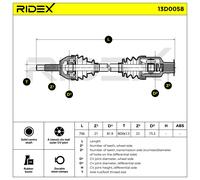 RIDEX 13D0058 Semiasse