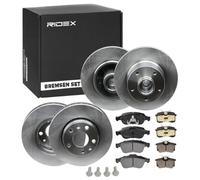 RIDEX 3405B1698 Kit dischi e pastiglie Assale anteriore Assale posteriore senza mozzo portaruota con clip pistone con cuscinetto ruota integrato con ventilazione esterna pieno