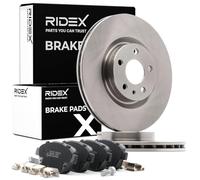 RIDEX 3405B2851 Kit dischi e pastiglie Assale anteriore con lamierino anticigolío ventilato ventilazione interna