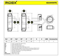 RIDEX 654W0076 Kit cuscinetto ruota
