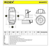 RIDEX 654W0113 Kit cuscinetto ruota per KIA RIO Kombi (DC) per MAZDA DEMIO (DW)