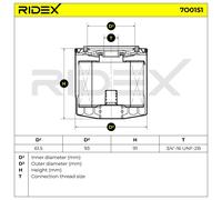 RIDEX 7O0151 Filtro olio