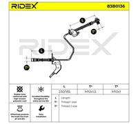 RIDEX 83B0136 Tubo freno per OPEL ZAFIRA B (A05) Meriva A (X03) Zafira A (T98)