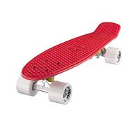 Ridge Mini Cruiser Skate Skateboard Retro 22" Completo nel Rosso, Cuscinetti ABEC 7, Rosso- Bianco